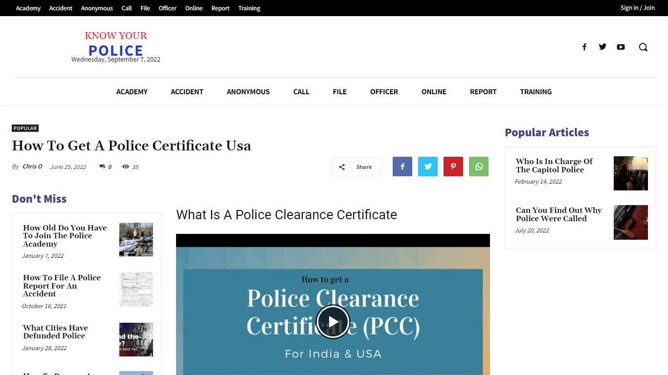 How To Get A Police Certificate Usa - KnowYourPolice.net